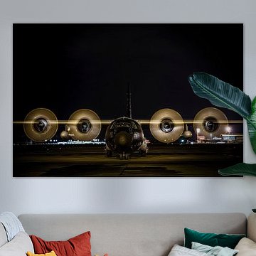 Belgian C-130 Hercules with engines running