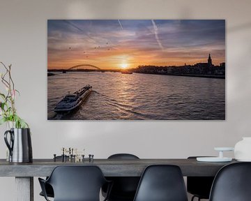 Colorful sunrise Waalkade Nijmegen by Femke Straten
