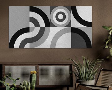 Modern minimalistisch geometrisch kunstwerk met cirkels en vierkanten 3 van Dina Dankers