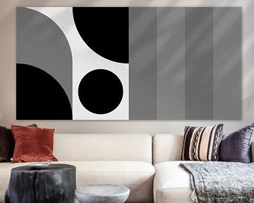 Modernes minimalistisches geometrisches Kunstwerk mit Kreisen und Quadraten 8 von Dina Dankers