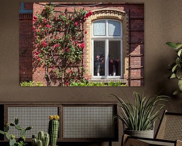Fenêtre avec roses grimpantes sur Torsten Krüger