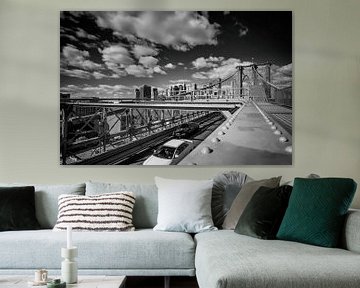 New York Brooklyn Bridge black white by marlika art