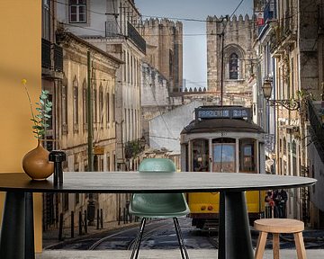 Tramway 28 in Alfama - Lisbon by Teun Ruijters