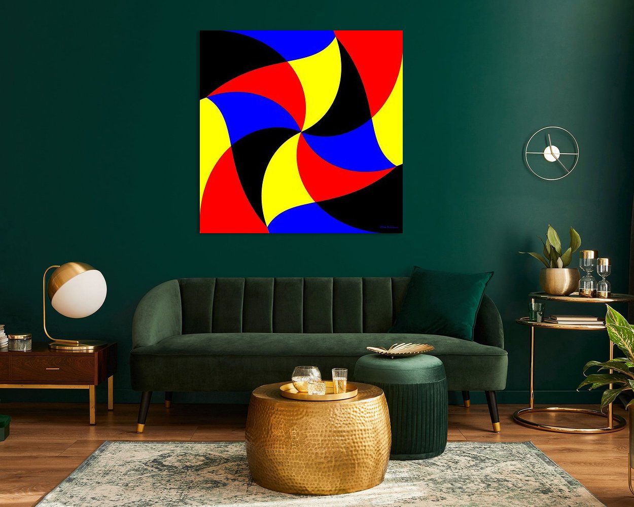 Voorbeeld van het werk in een kamer