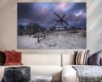 Die Windmühle von Aleglo im Winter von Marc Hollenberg