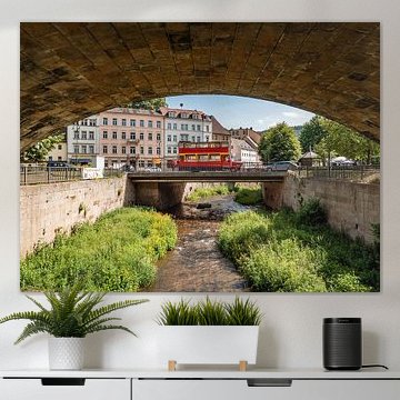 Königstein in der Sächsischen Schweiz – Blick über die Biela in die Stadt