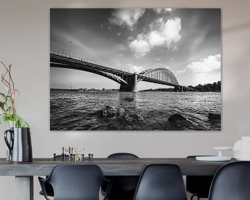Waal bridge Nijmegen in black and white