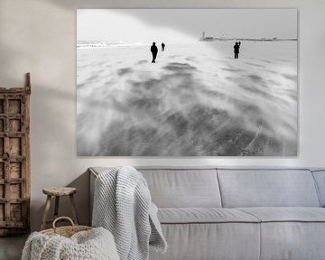 Dramatic beach view of Scheveningen during storm Eunice (19-02-2022)