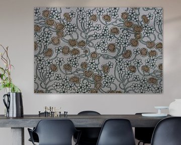 Digital art pattern vines and flowers by Michael Godlewski