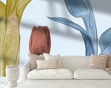 Tulpen in goud-zilver-brons van Klaartje Majoor