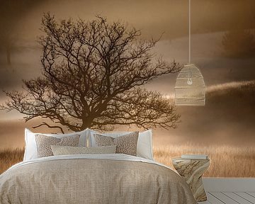 Solitary tree in mist by Linda Raaphorst