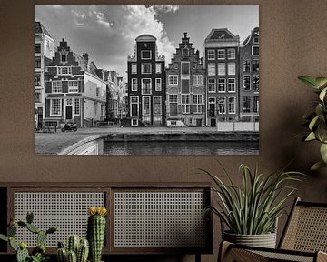 Amsterdam Jordaan grachtenpand IV zwart wit van marlika art