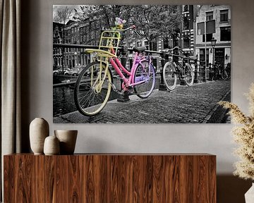 Amsterdam kleurrijke fiets van marlika art