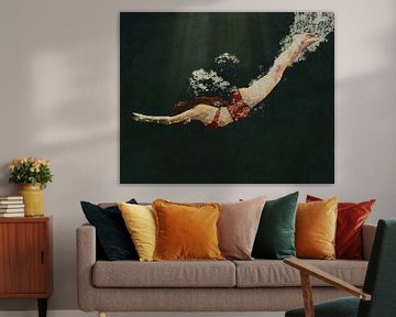 Girl Diving An Art Painting by Jan Keteleer by Jan Keteleer