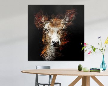 Porträt eines Damhirsches (abstrakt, Kunst)