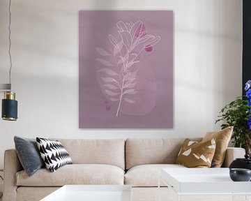 Minimalistische illustratie in roze en paars van Tanja Udelhofen