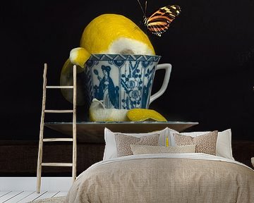 Still life lemon in a Chinese porcelain teacup by Fine Art Flower - Artist Sander van Laar