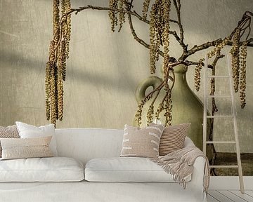 Still Life. Alder Cats with Green by Alie Ekkelenkamp