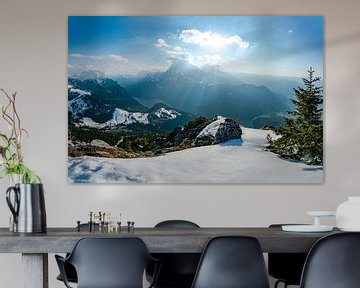 Bergblick vom Jenner in den Berchtesgadener Alpen auf den Königssee von Leo Schindzielorz