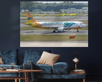 Kleurrijk passagiersvliegtuigen. Een Airbus A320 van het Filipijnse Cebu Pacific .