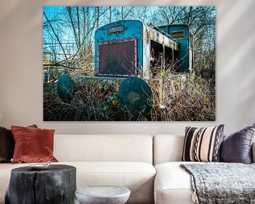 Blick auf eine verlassene, verwitterte Diesellokomotive von Wouter Pinkhof