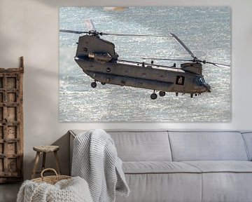 Flyby van een Boeing CH-47 Chinook bij Beachy Head van Jaap van den Berg