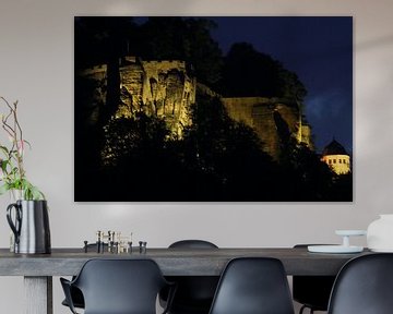 Festung Königstein bei Nacht von Claudia Schwabe