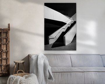 Staircase abstract Veles e vents black and white Valencia Spain by Dieter Walther