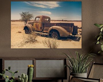 Old pickup truck in the Kalahari Desert, Namibia
