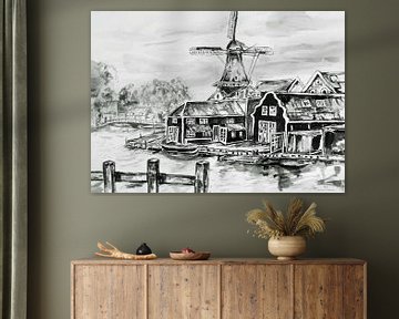 De Adriaan , de bekende molen in Haarlem.