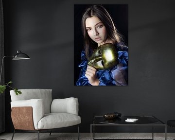Girl with golden mask