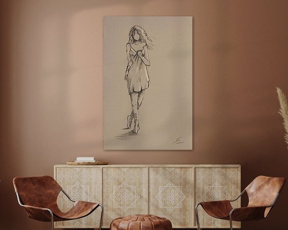 Voorbeeld van het werk in een kamer