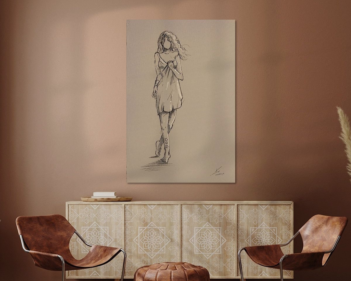 Voorbeeld van het werk in een kamer