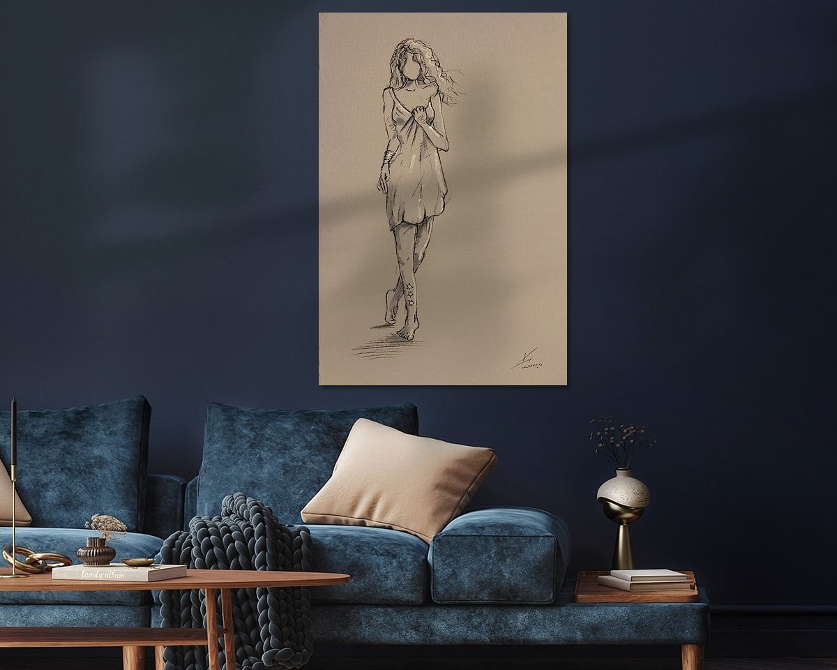 Voorbeeld van het werk in een kamer