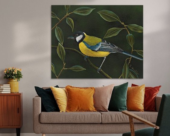 Voorbeeld van het werk in een kamer