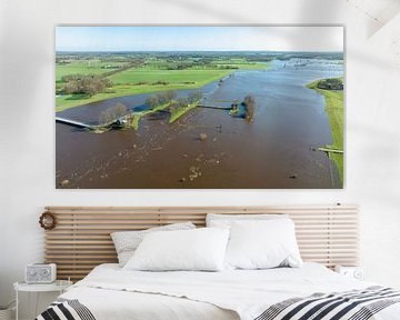 Hochwasser der Vecht am Wehr von Vechterweerd von Sjoerd van der Wal Fotografie