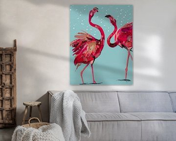 Roze flamingo's van Janet Edens