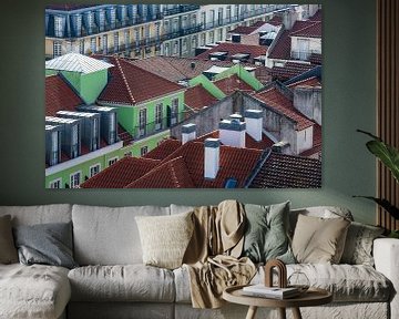 Grüne Häuser mit roten Dächern von Yolanda Broekhuizen