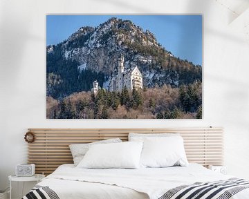 Das wunderschöne Schloss Neuschwanstein an einem schönen sonnigen Wintertag. von Jaap van den Berg