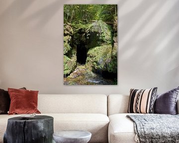 de Amselfall waterval in de Amsel vallei bij Rathen