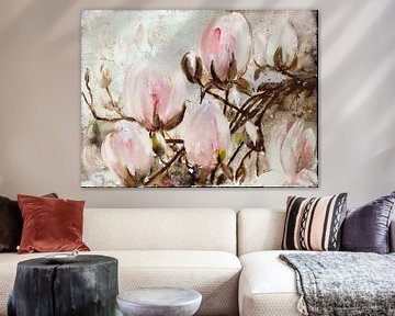 Flower painting - Magnolia blossom by Christine Nöhmeier