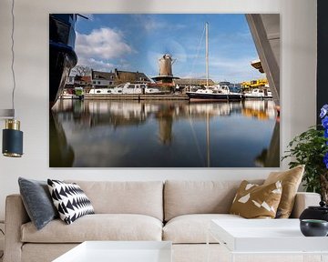 Windmill of Wijk bij Duursteden between 2 boats - windmill by Jolanda Aalbers