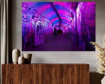 Tunneltje in Utrecht centrum met prachtige kleuren van Rick van de Kraats