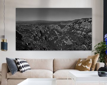 Zwart-wit foto van de Verdon Gorge van Timon Schneider