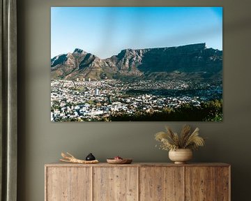 Vue de la montagne de la Table au coucher du soleil, Le Cap, Afrique du Sud sur Suzanne Spijkers