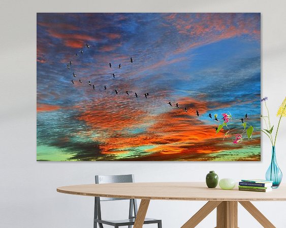 Voorbeeld van het werk in een kamer