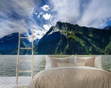 Gebergte in Milford Sound - Nieuw Zeeland van Ricardo Bouman