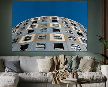 Close up van De Peperklip, een mooi appartementengebouw in Rotterdam van Patrick Verhoef