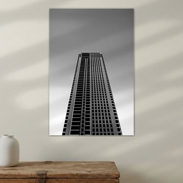 Rotterdam, Zalmhaventoren photographed in black and white