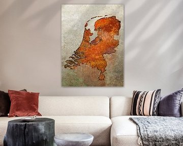 Roestkaart Nederland van Frans Blok - foto's, kunst en andere wanddecoratie